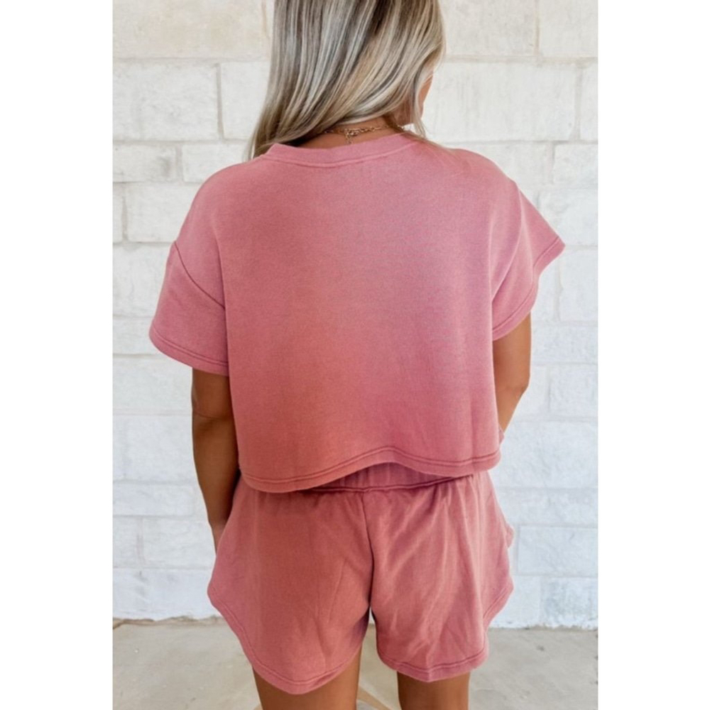 Sequin Crawfish Cropped Tee with High Waist Sequin Crawfish Skort 2pc Outfit - Picture 2 of 5